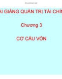 Bài giảng quản trị tài chính chương 3: Cơ cấu vốn