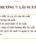 Bài giảng Lý thuyết tài chính tiền tệ: Chương 7 - Lê Vân Chi