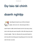 Dự báo tài chính doanh nghiệp