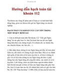 Hướng dẫn hạch toán tài khoản 112