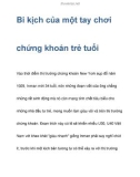 Bi kịch của một tay chơi chứng khoán trẻ tuổi