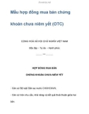 Mẫu hợp đồng mua bán chứng khoán chưa niêm yết (OTC)