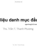 Dữ liệu danh mục đầu tư