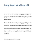 Lòng tham và nỗi sợ hãi