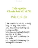 Trắc nghiệm Chuyển hóa vật chất và năng lượng