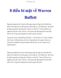 8 điều bí mật về Warren Buffett