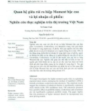 Quan hệ giữa rủi ro hiệp Moment bậc cao và lợi nhuận cổ phiếu: Nghiên cứu thực nghiệm trên thị trường Việt Nam