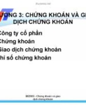 CHỨNG KHOÁN VÀ GIAO DỊCH CHỨNG KHOÁN