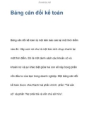 Học Bảng cân đối kế toán