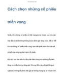 Cách chọn những cổ phiếu triển vọng cao