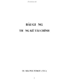 Bài giảng Thống kê tài chính - PGS.TS. Bùi Đức Triệu