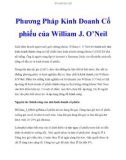 Phương Pháp Kinh Doanh Cổ phiếu của William J. O'Neil