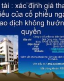 Đề tài: Xác định giá tham chiếu của cổ phiếu ngày giao dịch không hưởng quyền