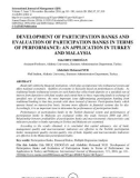 Development of participation banks and evaluation of participation banks in terms of performance: an application in Turkey and Malaysia