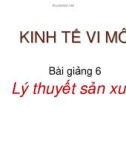 Bài giảng 6: Lý thuyết sản xuất