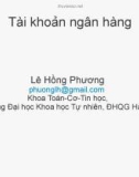 Bài giảng Tài khoản ngân hàng