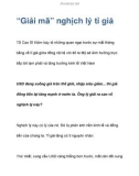 'Giải mã' nghịch lý tỉ giá TS