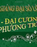 Bài giảng Đại số 10 chương 3 bài 1: Đại cương về phương trình