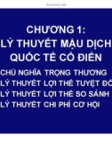 Bài giảng Kinh tế quốc tế - Chương 1: Lý thuyết mậu dịch quốc tế cổ điển