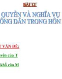 Bài giảng GDCD 9 bài 12: Quyền và nghĩa vụ của công dân trong hôn nhân