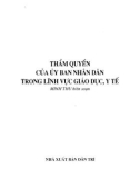 Lĩnh vực giáo dục, y tế - Thẩm quyền của Ủy ban nhân dân: Phần 1