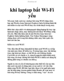 khi laptop bắt Wi-Fi yếu