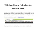 Tích hợp Google Calendar vào Outlook 2013