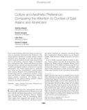 Culture and Aesthetic Preference: Comparing the Attention to Context of East Asians and Americans