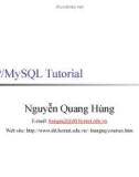 Bài giảng PHP/MySQL Tutorial - Nguyễn Quang Hùng