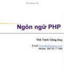 Bài giảng Ngôn ngữ PHP - Ths. Trịnh Công Duy