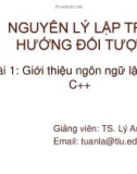 Bài giảng Nguyên lý lập trình hướng đối tượng: Bài 1 - TS. Lý Anh Tuấn