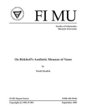 On Birkhoff's Aesthetic Measure of Vases by Tomáš Staudek