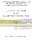 LUẬN VĂN TỐT NGHIỆP ĐỀ TÀI QUẢN LÝ THƯ VIỆN TRÊN WEB