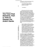 The Time That Remains, Part II: How to Repeat the Avant-Garde