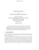 Aesthetic Analysis of Proofs of the Binomial Theorem