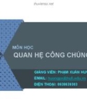 Bài giảng Quan hệ công chúng: Chương 0 - Phạm Xuân Hưởng