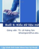 Bài giảng Lập trình tính toán khoa học kỹ thuật: Buổi 6 - TS. Lê Hoàng Sơn