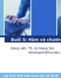 Bài giảng Lập trình tính toán khoa học kỹ thuật: Buổi 5 - TS. Lê Hoàng Sơn