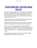 Cách trình bày văn bản dạng đơn từ