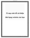 51 mẹo để cải thiện thứ hạng website của bạn