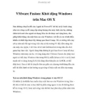 VMware Fusion: Khởi động Windows trên Mac OS X