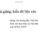 Bài giảng: kiểu dữ liệu xâu