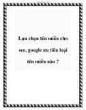 Lựa chọn tên miền cho seo, google ưu tiên loại tên miền nào ?