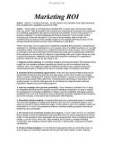 Marketing ROI