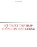 Bài giảng Kỹ thuật thu thập thông tin định lượng