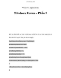 Windows Applications - Windows Forms – Phần 5