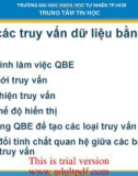 Tạo các truy vấn dữ liệu bằng QBE