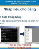 BÀI GIẢNG Nhập liệu cho bảng