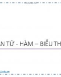 Bài giảng Cơ sở dữ liệu - Phần 3: Toán tử, hàm, biểu thức