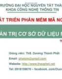 Bài giảng Phát triển phần mềm mã nguồn mở: Chương 3 - ThS. Dương Thành Phết